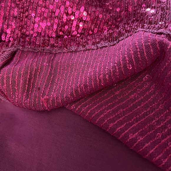 NWT Free People Frida Ruffle Mini Dress Pink Magenta Sequin - Picture 8 of 8